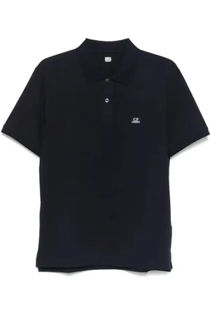 C.P. Company Tops, Heren, Blauw, L, Katoen, Logo Polo Shirt