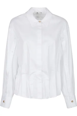Elisabetta Franchi Blouses & Shirts, Dames, Wit, M, Stijlvolle longsleeve