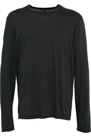 James Perse Tops, Heren, Grijs, S, Katoen, Luxe Lotus Lange Mouw T-shirt
