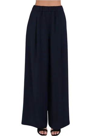 Patrizia Pepe Broeken, Dames, Blauw, 2Xs, Polyester, Wijde Pijp Crepe Palazzo Broek