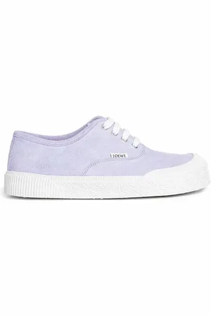 Loewe Schoenen, Dames, Paars, 36 EU, Leer, Leren lage sneakers met logodetail
