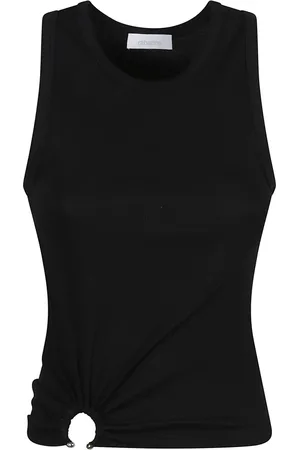 Paco rabanne Tops, Dames, Zwart, XS, Stijlvolle Mouwloze Tanktop