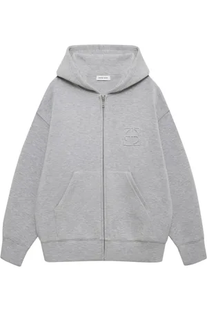 ANINE BING Sweatshirts & Hoodies, Dames, Grijs, S, Grijze Hoodie met Rits aan de Voorkant