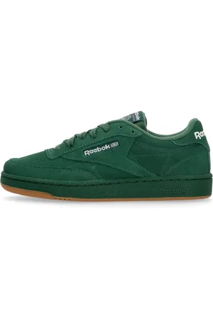 Reebok Schoenen, Heren, Groen, 42 EU, Suède, Donkergroene Lage Sneaker met Geborduurd Logo