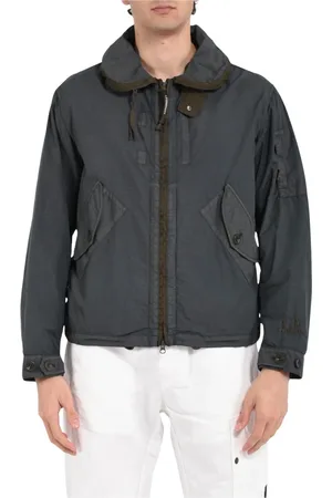 C.P. Company Jassen, Heren, Grijs, L, Nylon, Nylon capuchonjack met rits