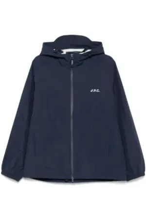 A.P.C. Jassen, Heren, Blauw, L, Polyester, Navy Blauwe Rits Hoodie