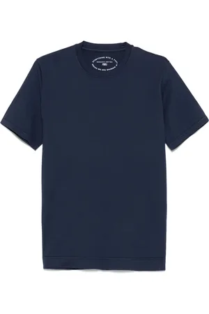 FEDELI Tops, Heren, Blauw, 3Xl, Katoen, Katoenen T-shirt Made in Italy