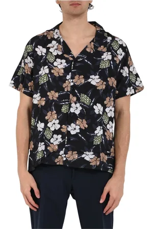 HUGO BOSS Overhemden, Heren, Veelkleurig, S, Gestreepte Viscose Overhemd