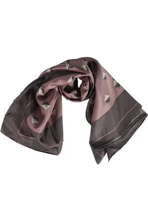 Max Mara Accessoires, Dames, Paars, ONE Size, Zijden sjaal met voorlogo print