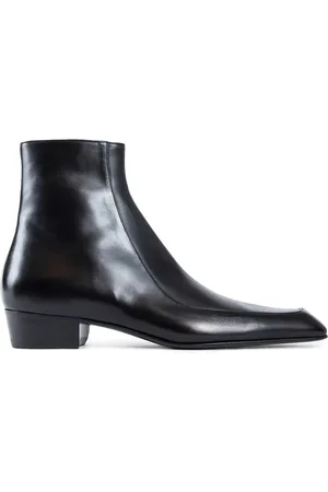 Saint Laurent Schoenen, Heren, Zwart, 40 EU, Leer, Augustin Enkellaarzen Leer Mannen