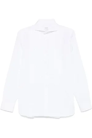 LARDINI Overhemden, Heren, Wit, L, Wit Overhemd Klassieke Stijl