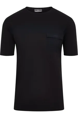 HERNO Tops, Heren, Zwart, M, Katoen, Superfijne katoenen stretch T-shirt