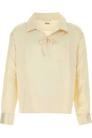 BODE Overhemden, Heren, Geel, M, Satijn, Crème Satijnen Maze Blouse