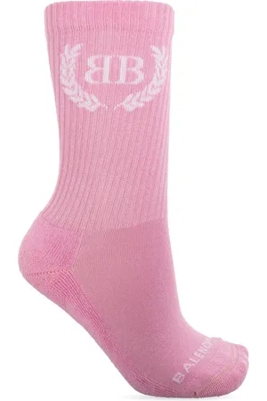 Balenciaga Ondergoed, Dames, Roze, M, Katoen, Katoenen sokken met logo