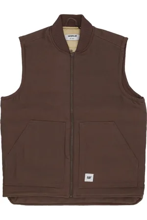 Caterpillar Jassen, Heren, Bruin, S, Katoen, Canvas Vest Bruin Gewatteerd Interieur