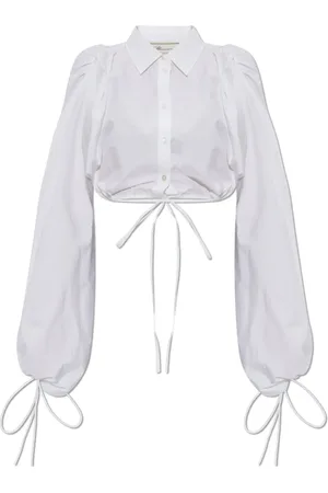 BLUMARINE Blouses & Shirts, Dames, Wit, S, Katoen, Korte Shirt