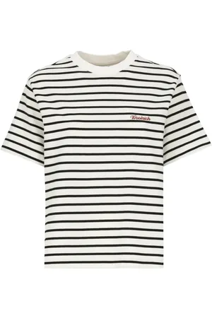 Woolrich Tops, Dames, Veelkleurig, S, Katoen, Gestreept katoenen T-shirt voor vrouwen