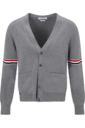 Thom Browne Truien, Heren, Grijs, L, Stijlvolle Breigoed Collectie