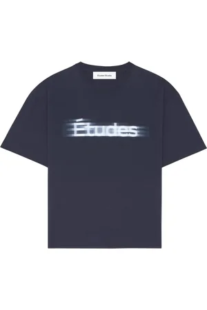 Etudes Tops, Heren, Blauw, L, Katoen, Navy Relax Blur Tee