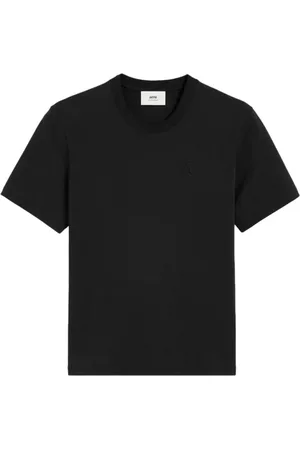 Ami Tops, Dames, Zwart, M, Katoen, Casual Zwarte Katoenen T-shirt met Korte Mouwen