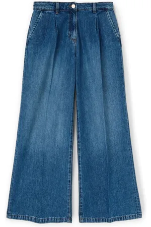 Motivi Jeans, Dames, Blauw, XL, Katoen, Wijde Slouchy-Jeans in Lyocell Mix