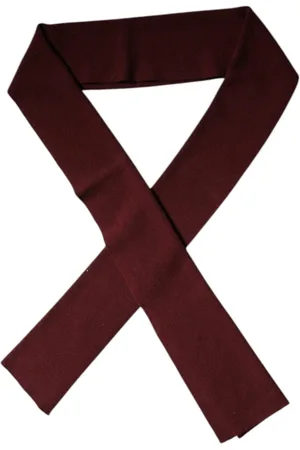 Dolce & Gabbana Accessoires, Dames, Rood, ONE Size, Kasjmier, Maroon Cashmere Skinny Neck Wrap Scarf