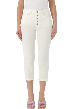 Dondup Jeans, Dames, Wit, W27, Juwelenknoop Koons Broek