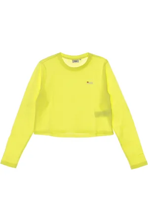 Fila Tops, Dames, Geel, S, Limelight Cropped T-shirt voor vrouwen