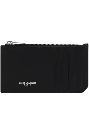 Saint Laurent Accessoires, Heren, Zwart, ONE Size, Stijlvolle Kaarthouder met Ritsvak