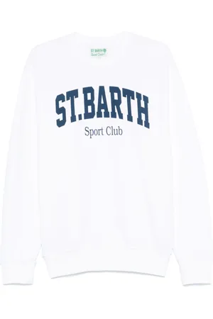 MC2 SAINT BARTH Sweatshirts & Hoodies, Heren, Wit, L, Witte Crew Neck Logo Sweater