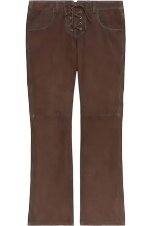 Isabel Marant Jeans, Dames, Bruin, S, Cognac Bruine Vetersluiting Broek