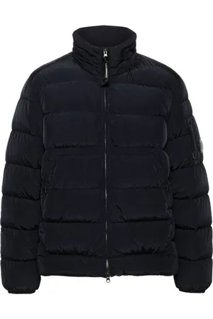 C.P. Company Jassen, Heren, Blauw, L, Nylon, Blauwe Gewatteerde Donsjas