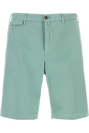 PT Torino Korte broeken, Heren, Groen, S, Katoen, Zeegroene stretchkatoenen bermuda shorts