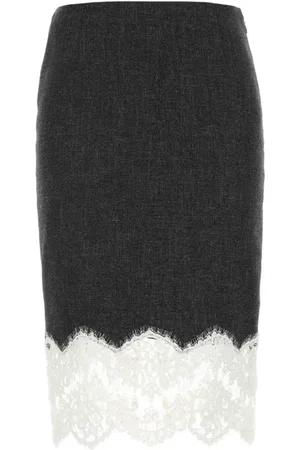 BLUMARINE Rokken, Dames, Grijs, M, Houtskool Stretch Viscose Blend Rok