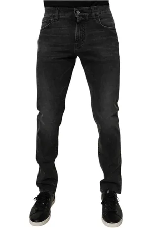 Dolce & Gabbana Jeans, Heren, Zwart, 5Xl, Denim, Zwarte Stretch Skinny Denim Jeans