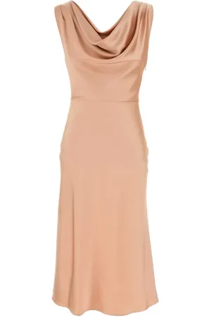 BLUMARINE Kleedjes, Dames, Roze, XS, Satijn, Roze Satijnen Stretch Jurk