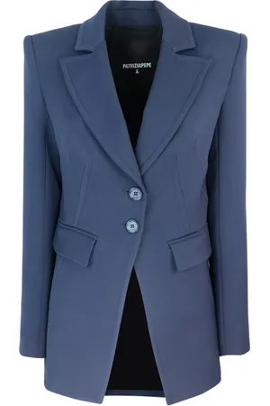 Patrizia Pepe Jassen, Dames, Blauw, S, Polyester, Blauwe Crepe Jassen voor Vrouwen
