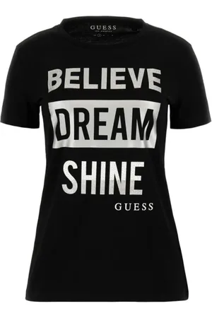 Guess Tops, Dames, Zwart, S, Katoen, Zwart Katoen Logo T-shirt