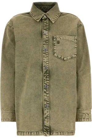 Ami Blouses & Shirts, Dames, Groen, M, Denim, Oversize Army Denim Shirt