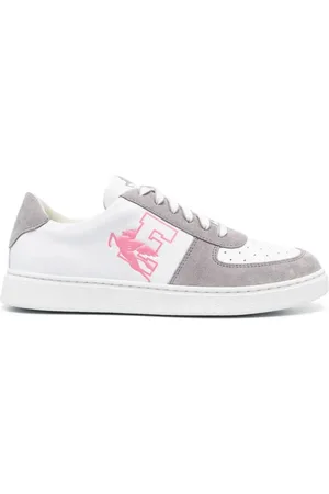 Etro Schoenen, Dames, Veelkleurig, 40 EU, Leer, Grijze Leren Casual Sneakers Vrouwen