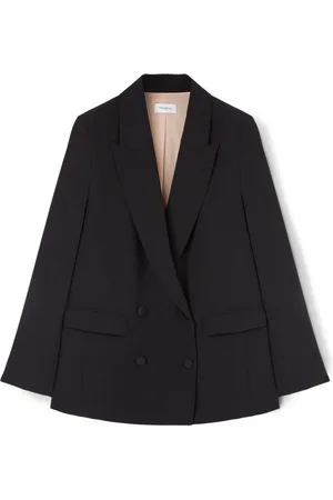 Motivi Jassen, Dames, Zwart, 2Xs, Polyester, Oversized double-breasted blazer