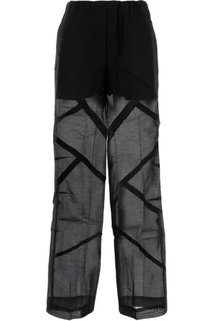 CO Broeken, Dames, Zwart, S, Katoen, Zwarte Katoenmix Stijlvolle Broek