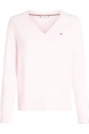 Tommy Hilfiger Truien, Heren, Roze, XL, V-neck Truien