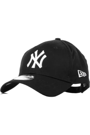 New Era Accessoires, unisex, Zwart, ONE Size, Polyester, NY Yankees Gebogen Klep Pet Zwart/Wit