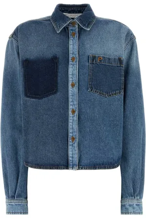 Serafini Blouses & Shirts, Dames, Blauw, S, Denim, Denim shirt voor mannen en vrouwen