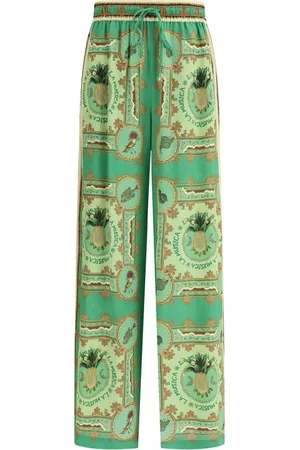 ALÉMAIS Broeken, Dames, Groen, L, Zijden Wijde La Musica Broek