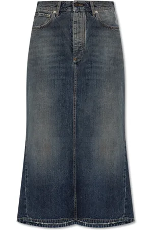 Balenciaga Rokken, Dames, Blauw, 2Xs, Denim, Denim rok met vintage effect