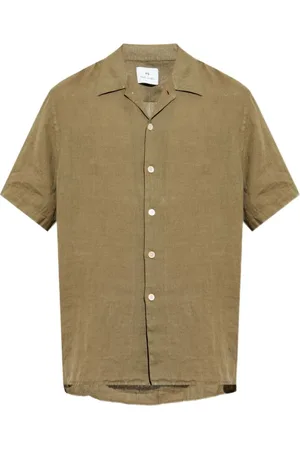Paul Smith Overhemden, Heren, Groen, M, Groene Knoopshirt Korte Mouwen