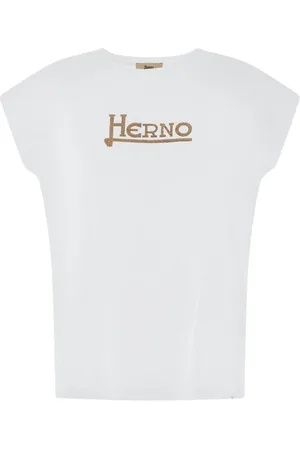 HERNO Tops, Dames, Grijs, L, Katoen, Interlock Jersey T-shirt