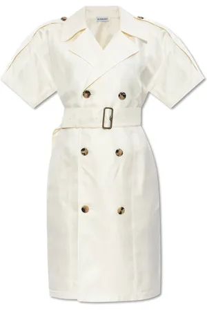 Burberry Kleedjes, Dames, Wit, XS, Jurk met riem